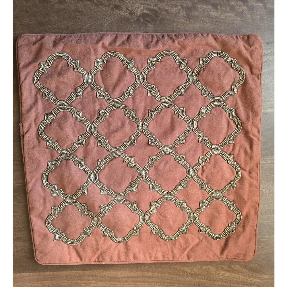 Vintage Pier 1 Pillow Cover Geometric Rust 18